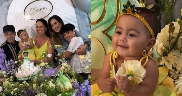 Filha de Zezé e Graciele Lacerda celebra 8 meses vestida de princesa