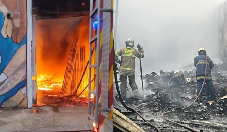 Incêndio atinge barracão de recicláveis e destrói casas em Curitiba