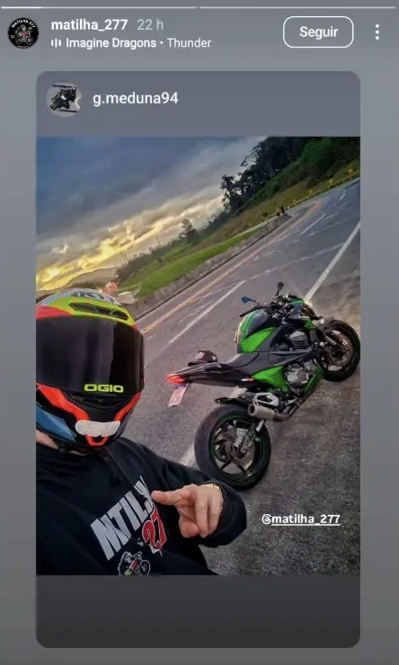 Horas antes de morrer na BR-277, motociclista Gustavo Meduna postou foto de sua moto. Ele era presidente do Grupo Matilha 277 e morreu em acidente durante comboio.
