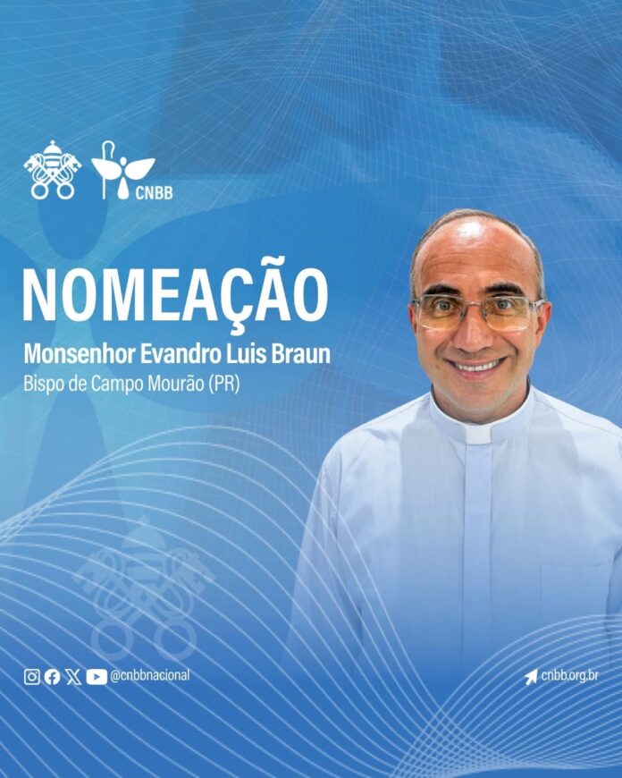 Papa Francisco nomeia padre Evandro Braun, de Ponta Grossa, como novo bispo de Campo Mourão. Conheça a trajetória e missão do novo líder da diocese paranaense.
