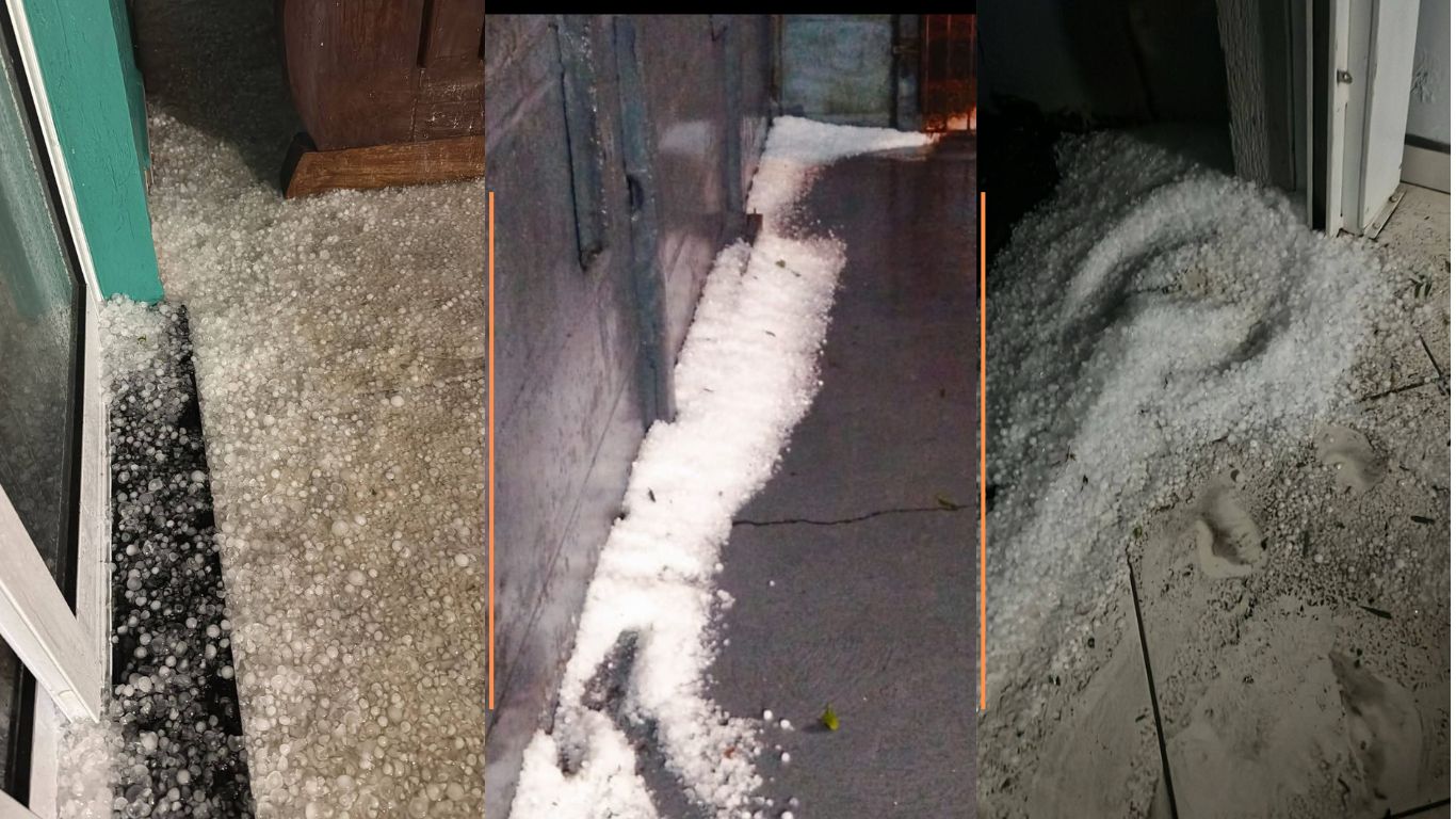Granizo assusta moradores de Ponta Grossa e deixa casas destelhadas durante temporal
