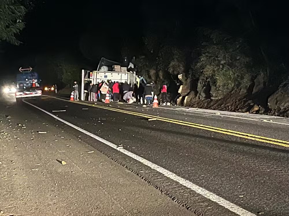 Grupo saqueia 27 toneladas de frango congelado após acidente na BR-277