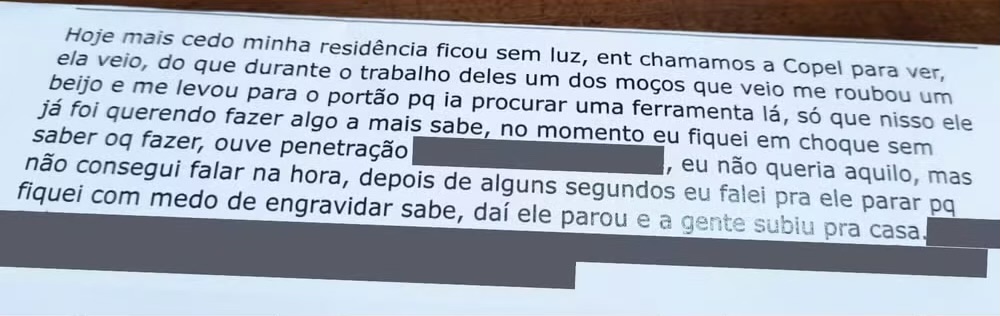 Eletricista terceirizado da Copel é indiciado por estupro de jovem em Ponta Grossa. Crime ocorreu dentro da casa da vítima. Concessionária colabora com a investigação.