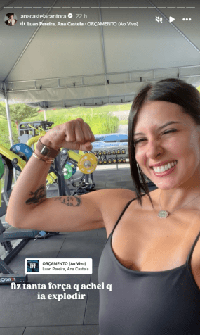 Ana Castela revela músculos e faz piada sobre treino intenso
