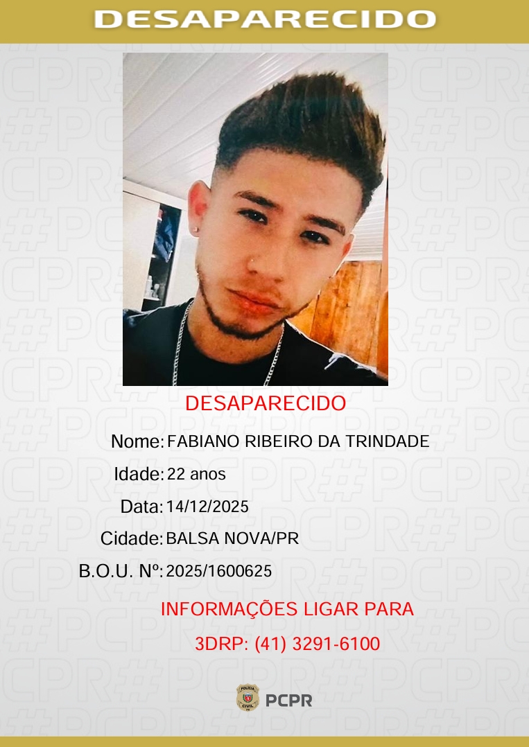 Desaparecimento de jovem em Campo Largo gera desespero familiar