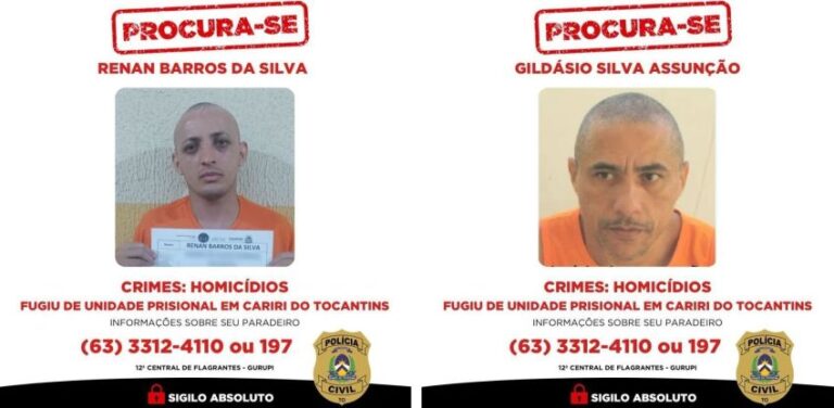 Serial killer Renan Barros da Silva foragido no Tocantins