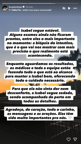 Estado de saúde de Isabel Veloso: atualizações e desafios