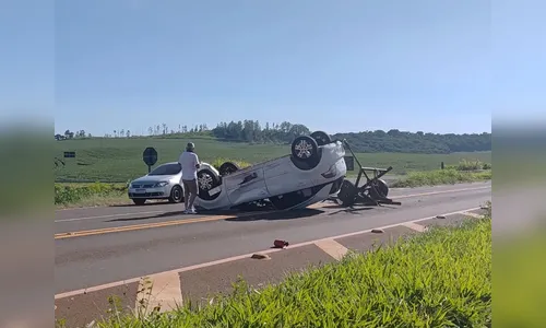 Acidente na PR-170: Empresário capota carro em Borrazópolis