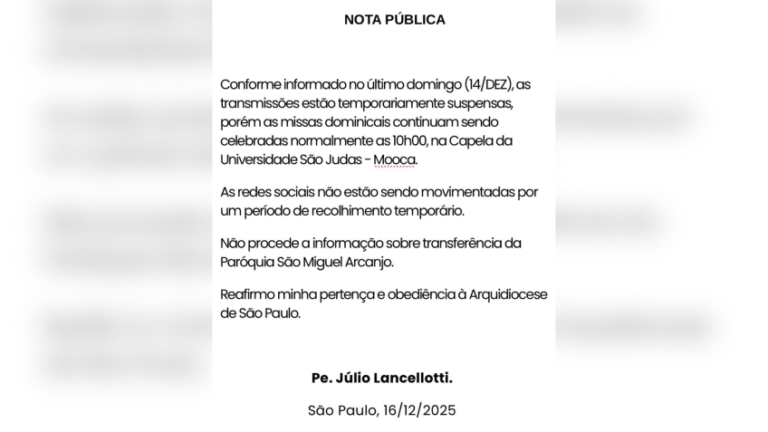 Suspensão das missas de Júlio Lancellotti: contexto e consequências