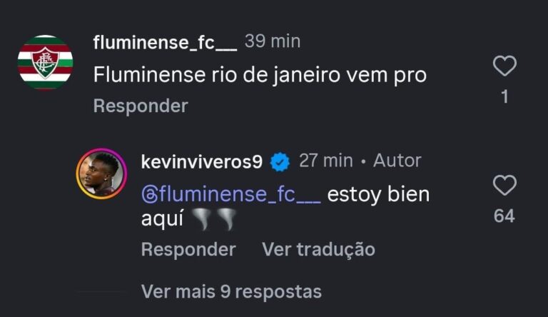 Kevin Viveros responde a torcedores do Fluminense sobre futuro