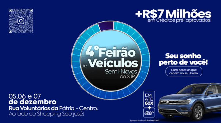4ª edição do Super Feirão de Veículos em São José dos Pinhais traz benefícios exclusivos