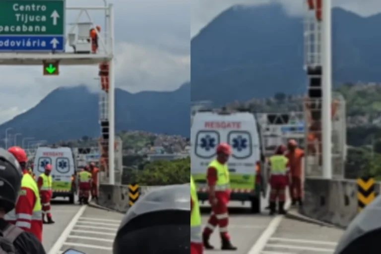 Ponte Rio-Niterói fecha após homem escalar pórtico de sinalização