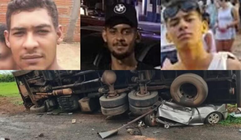 Tragédia em rodovia: irmãos e amigo morrem esmagados por caminhão