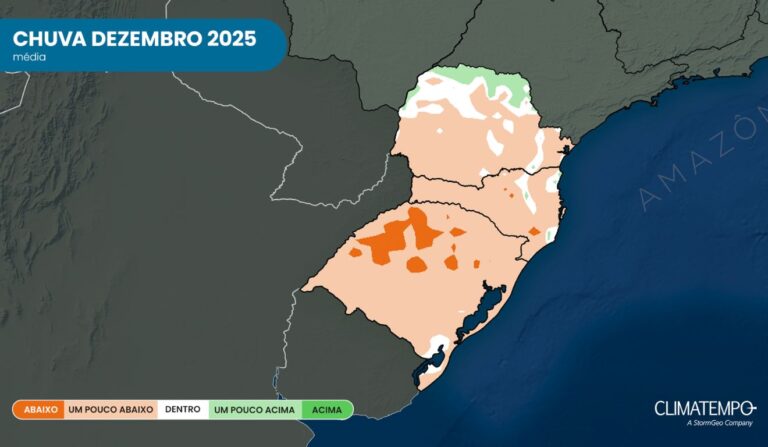 Dezembro no Paraná terá menos chuvas e temperaturas abaixo da média