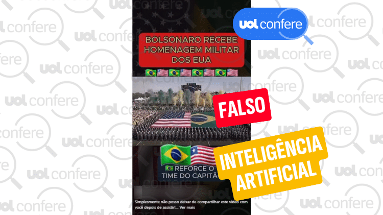 Vídeo falso alega homenagem militar a Bolsonaro nos EUA