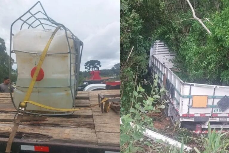 Soda cáustica causa bloqueio total na br-280 em são bento do sul