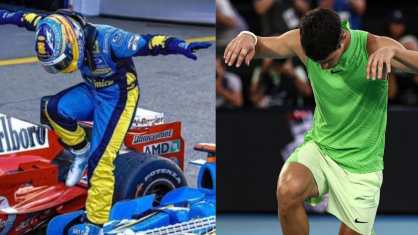 Carlos Alcaraz celebra vitória histórica no Australian Open com gesto de Fernando Alonso