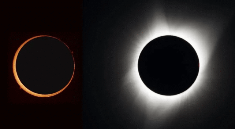 Eclipse solar anular revela detalhes do anel de fogo em 2026