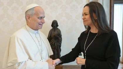 Maria Corina pede intervenção do papa para presos políticos na Venezuela