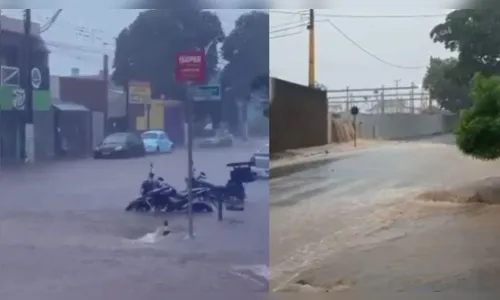 Temporal na pr-444 causa alagamentos e paralisa trânsito em Mandaguari
