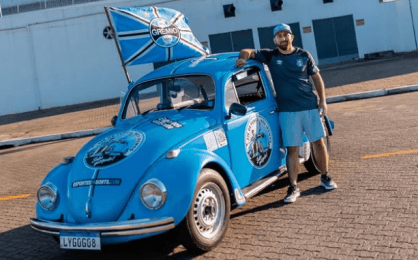 Torcedor do Grêmio escolhe fusca para cruzar as Américas até a Copa 2026