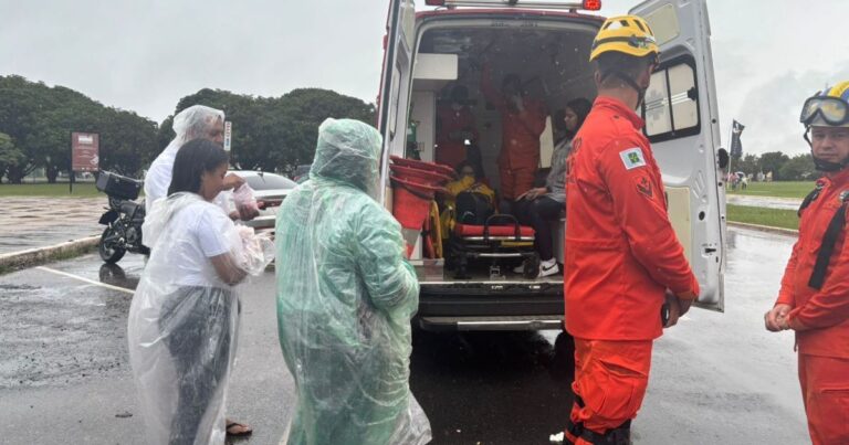 Raio atinge ato de Nikolas no DF e bombeiros atendem apoiadores