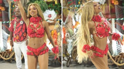 Brunna Gonçalves destaca fantasia de caranguejo em ensaio da Grande Rio para carnaval 2026