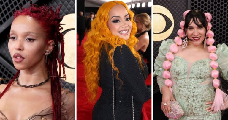 Cabelos coloridos se destacam no Grammy 2026 com tons vibrantes