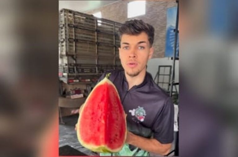 Jovem vendedor de melancia conquista redes sociais com carisma em Goiânia