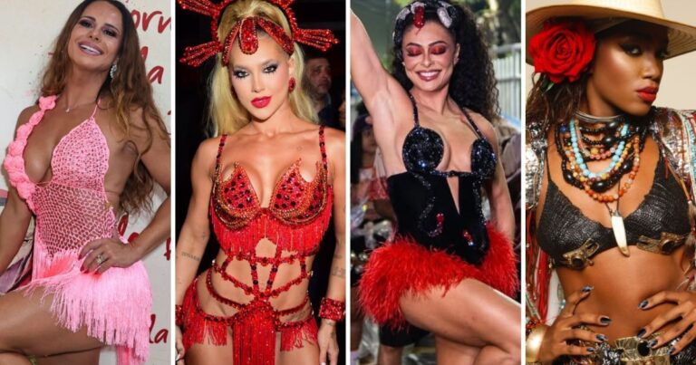 Carnaval 2026: Juliana Paes, Virginia Fonseca e outras celebridades brilham nos ensaios no Rio