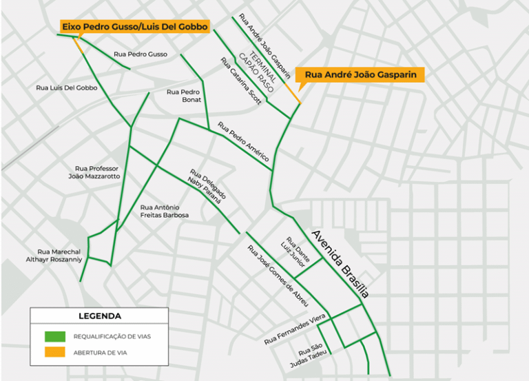 Obras do novo inter 2 transformam 25 ruas em Curitiba