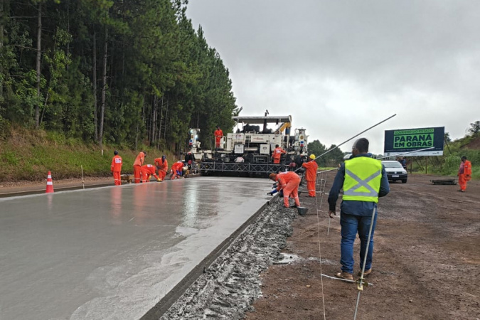 Restauracao em concreto avanca nas rodovias entre Nova Tebas e Pitanga