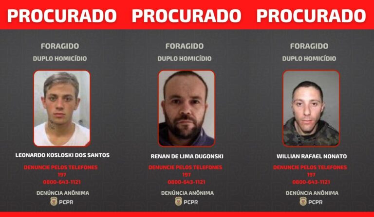 Curitiba prende mulher por duplo homicídio e busca três suspeitos