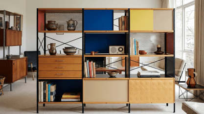 Estante Eames 1950 redefiniu o design modular no mobiliário moderno