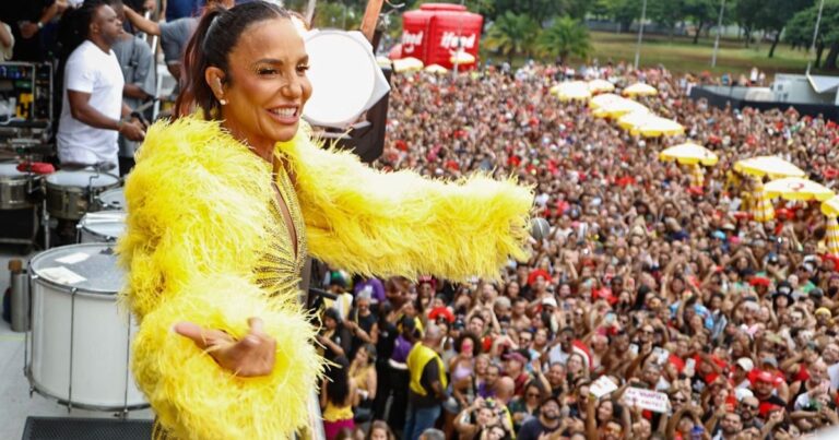 Ivete Sangalo promove megabloco com público estimado em 1,2 milhão em São Paulo