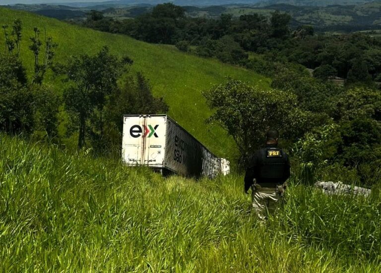 Caminhão pega fogo na BR-376 e motorista morre em acidente grave