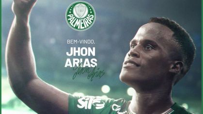 Palmeiras reforça meio-campo com contratação do colombiano Jhon Arias