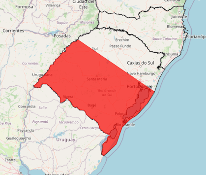 Inmet alerta para grande perigo de tempestades no Rio Grande do Sul nesta quinta-feira