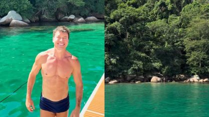 Rodrigo faro aproveita sábado de sol em paraíso natural de Angra dos Reis