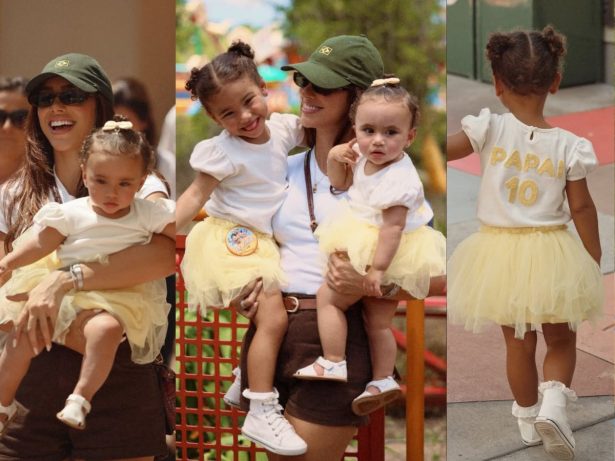 Filhas de Neymar atraem olhares na Disney com uniformes especiais antes de estreia da seleção