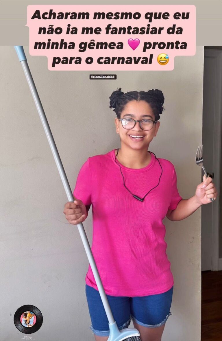 Milena Mile Moreira inspira fantasia de carnaval da irmã gêmea