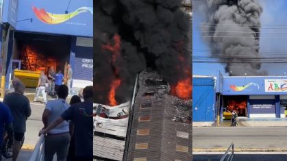 Incêndio mobiliza bombeiros em loja de tintas no ABC Paulista
