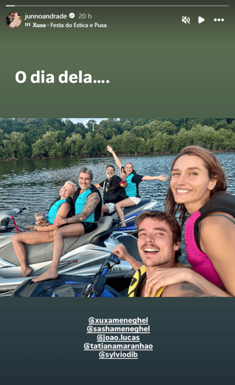 Junno Andrade celebra aniversário de Xuxa com poesia e momentos em família