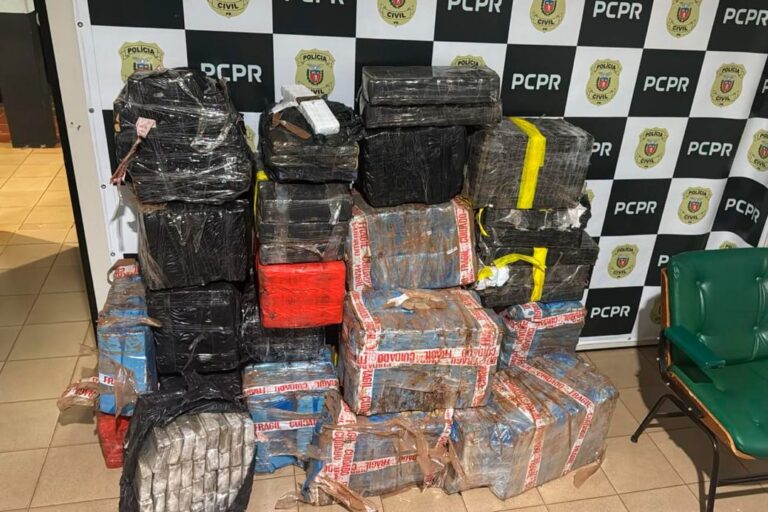 Polícia apreende 734 kg de maconha em carreta após quase colisão no Paraná