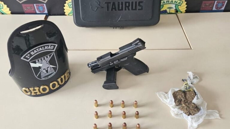 Polícia apreende arma de fogo e entorpecentes em Ponta Grossa