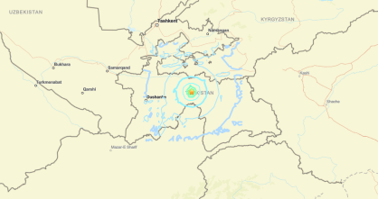 Terremoto de magnitude 5,5 movimenta o Tajiquistão nesta sexta-feira
