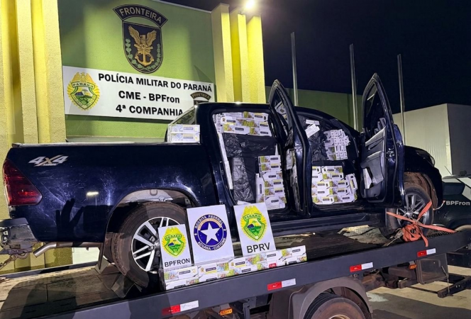 Polícia militar apreende carga ilegal e recupera veículo furtado em Umuarama