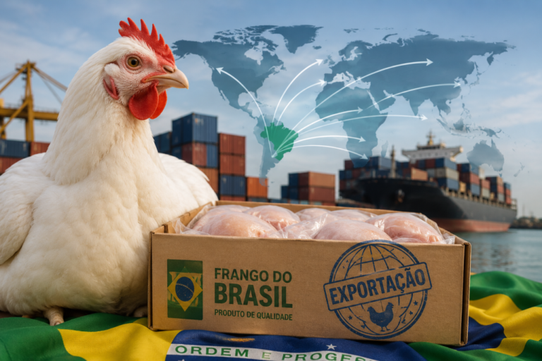 Brasil amplia produção de frango e consolida liderança nas exportações globais