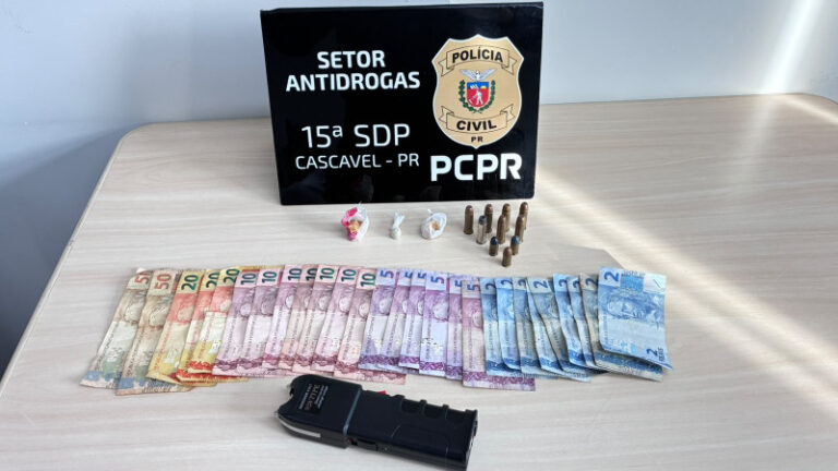 Polícia civil e guarda municipal realizam prisão por tráfico de drogas em Cascavel