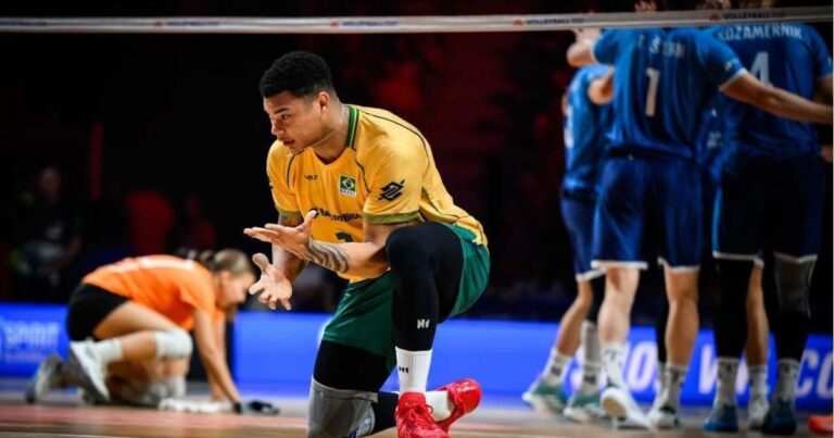 Brasil sofre terceira derrota seguida na VNL contra Eslovênia